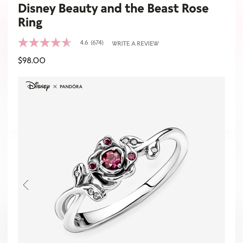 Beauty and the Beast Rose Pandora Ring - Picture 9 of 9